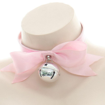 Erotic PU Leather Choker Collar for Ladies / Sexy Bondage Restraints with Bow - EVE's SECRETS